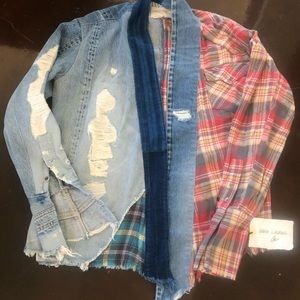 Greg Lauren. Brand new w/tags. Denim and flannel kimono. Sz M-2. Never Worn.